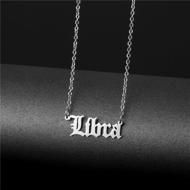 Capricorn Aquarius Pisces Aries Taures Gemini Cancer Leo Virgo Libra Scorpio Sagittarius Zodiac Necklace 12 Constellation Choker