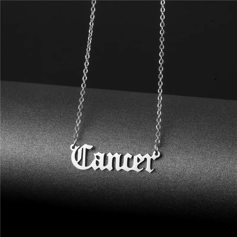 Capricorn Aquarius Pisces Aries Taures Gemini Cancer Leo Virgo Libra Scorpio Sagittarius Zodiac Necklace 12 Constellation Choker