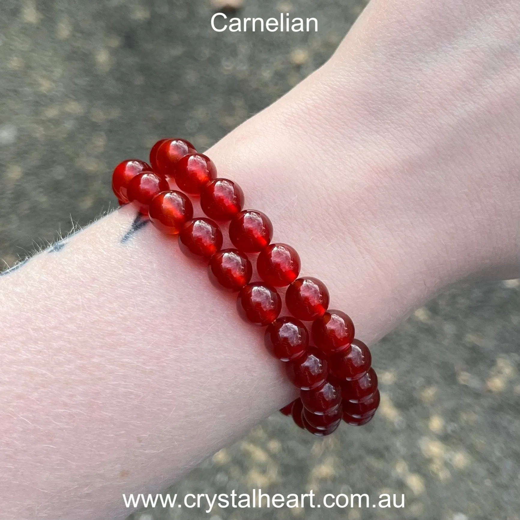 Carnelian Stretch Bead Bracelet