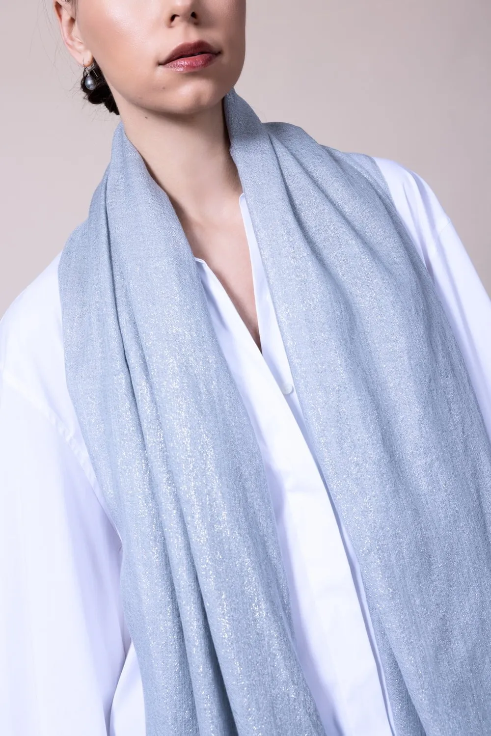 Cashmere Silk Lurex Scarf - Peltro