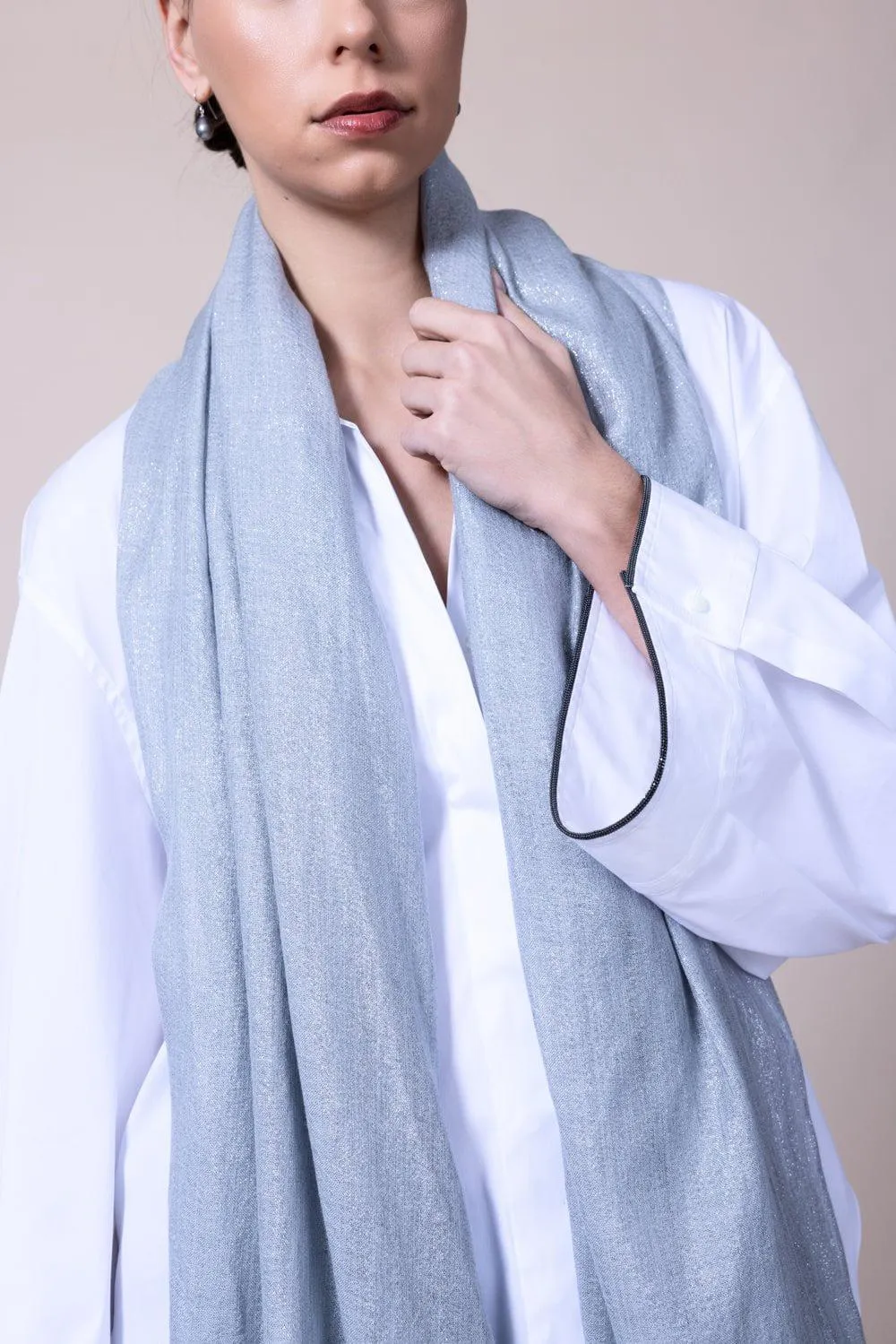 Cashmere Silk Lurex Scarf - Peltro