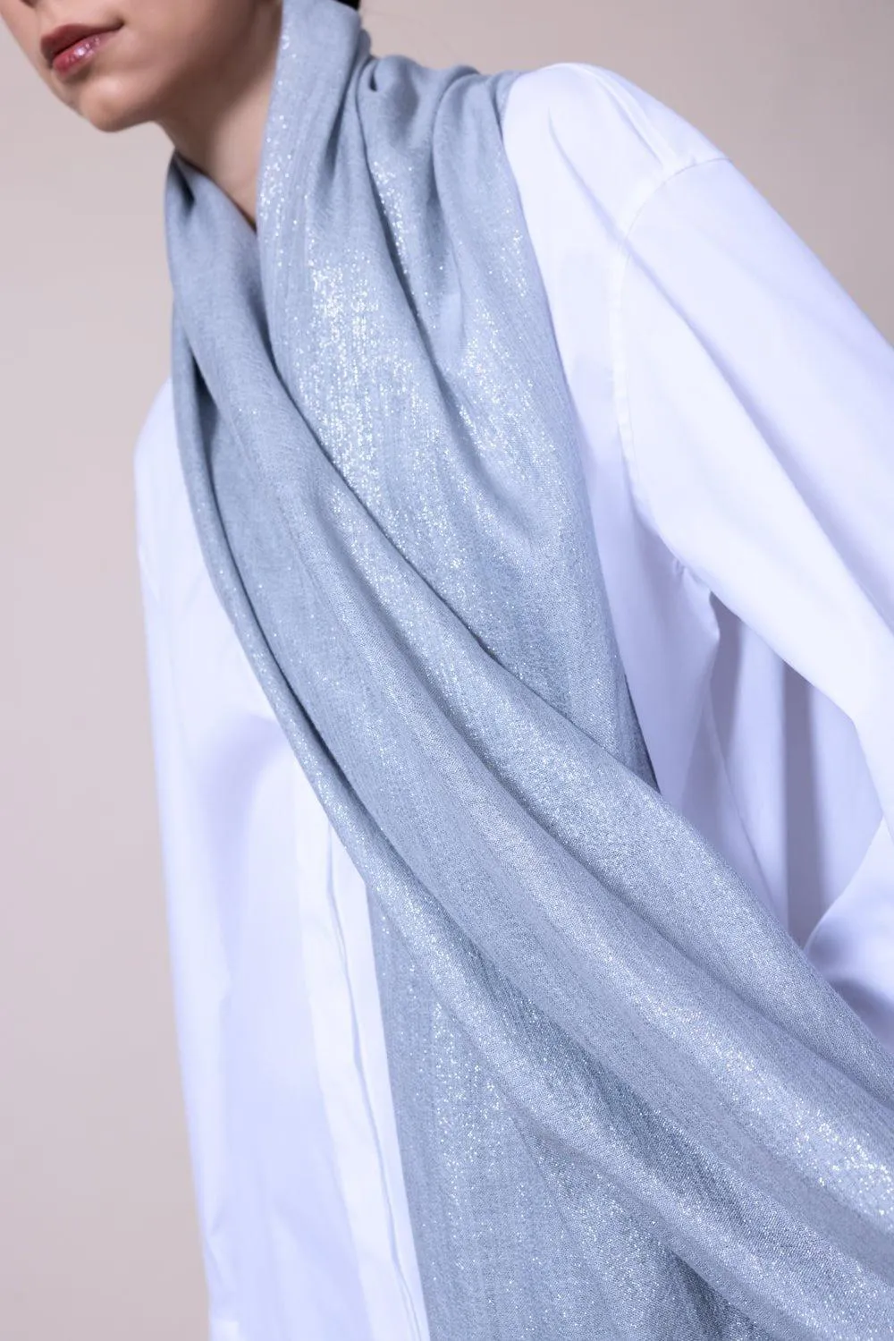 Cashmere Silk Lurex Scarf - Peltro