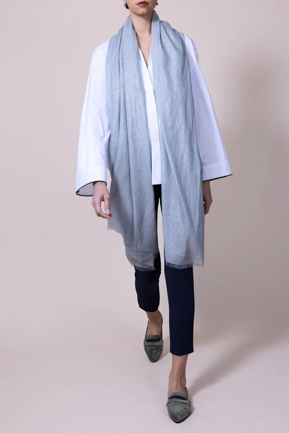 Cashmere Silk Lurex Scarf - Peltro