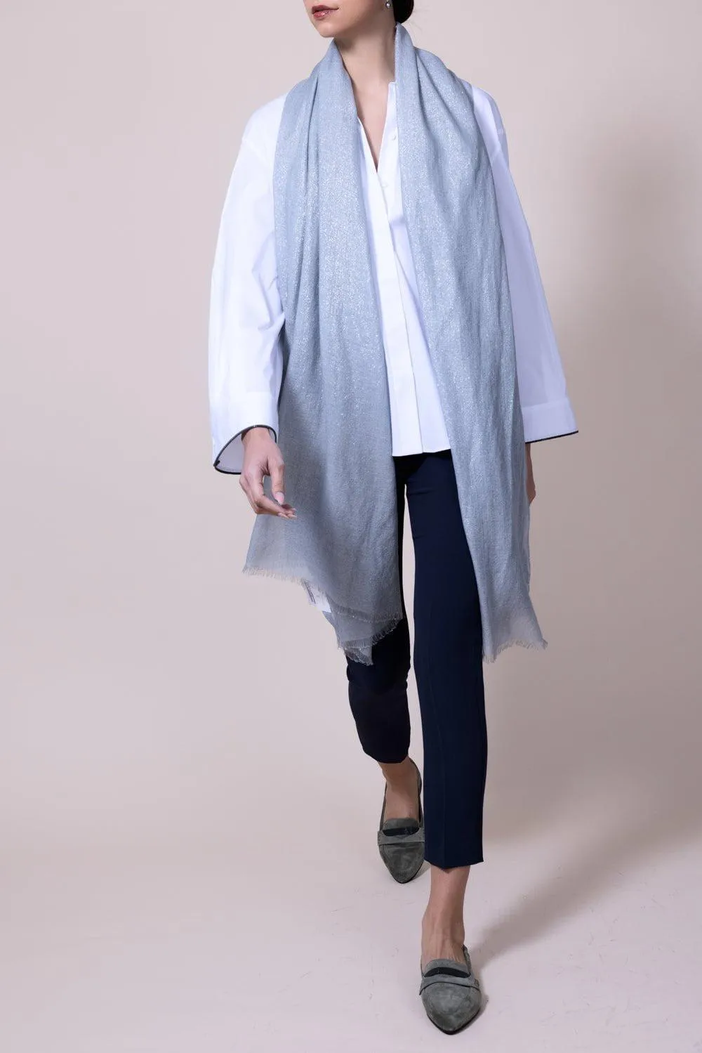 Cashmere Silk Lurex Scarf - Peltro