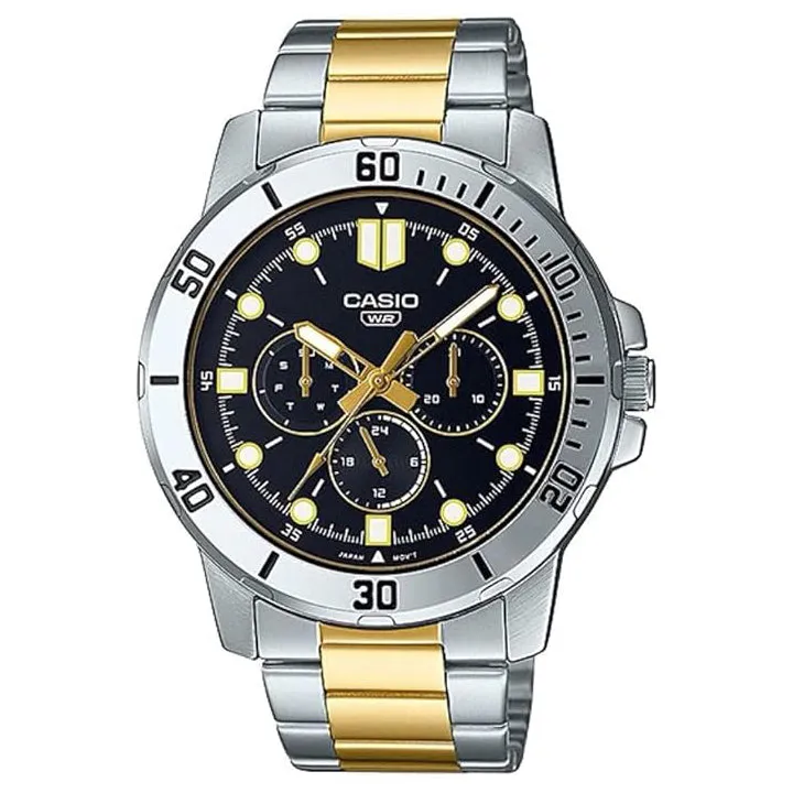 Casio Men's Black Dial Silver Stainless Steel Band Analog Quartz Watch - MTS-110D-1AVDF