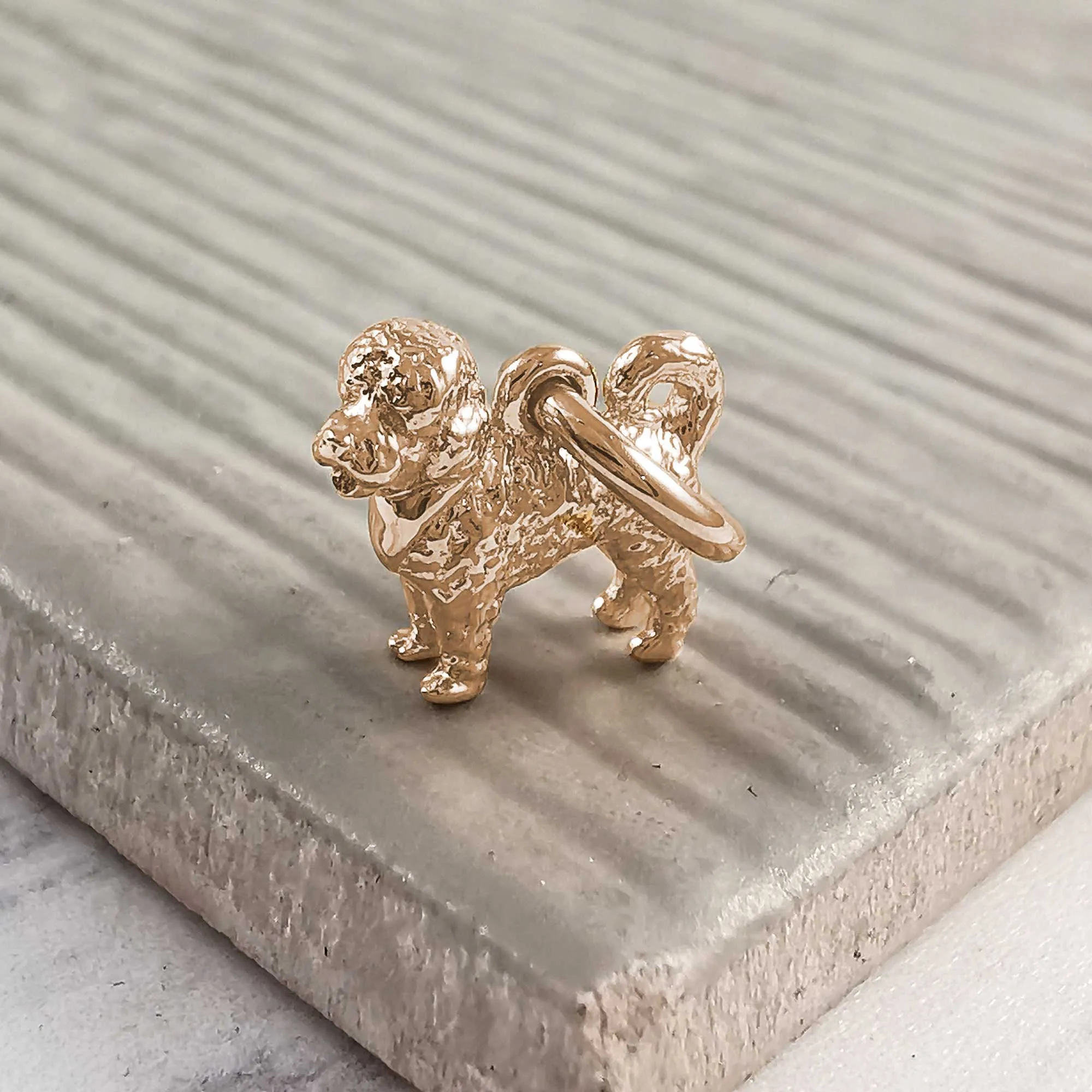 Cavapoo Silver Dog Charm