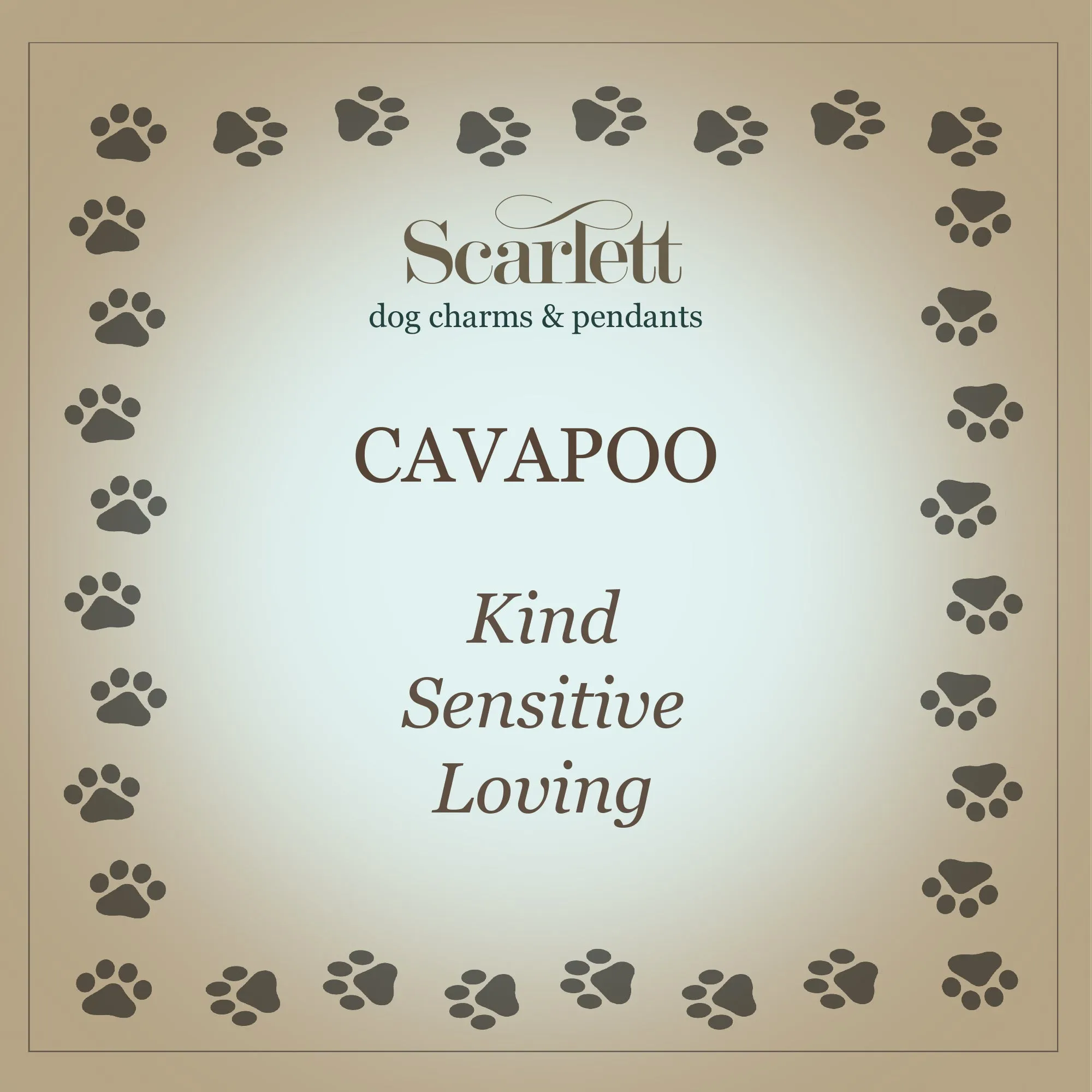 Cavapoo Silver Dog Charm