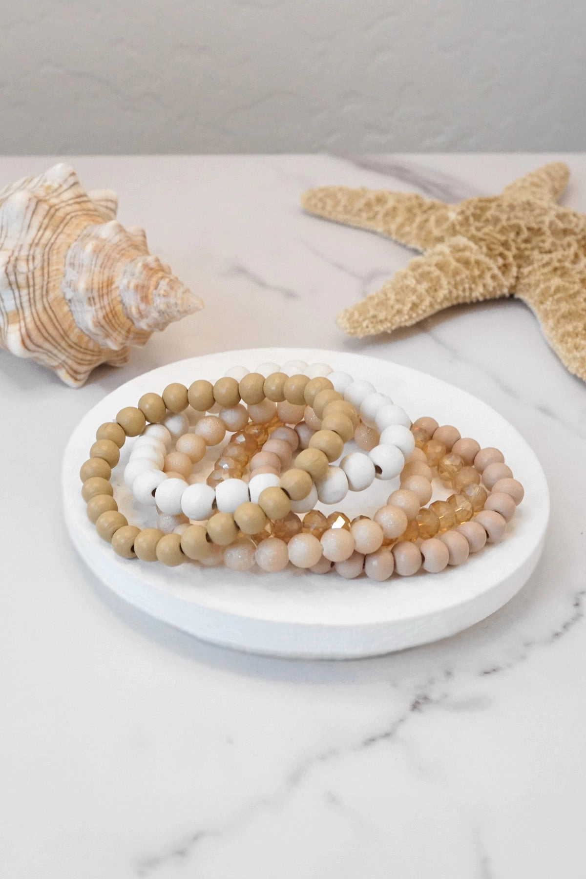 Symbolic Saga Prestigious Combinations Wood glass basic bracelets stack beaded bracelet set