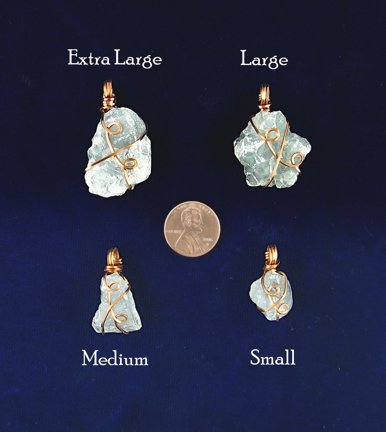 Family Detail Celestite Crystal Wire-Wrapped Necklace in Copper, Sky-Blue Gemstone Pendant, Handmade