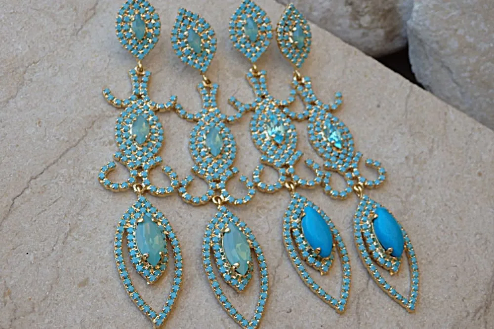 Chandelier turquoise earrings
