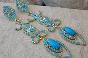 Chandelier turquoise earrings