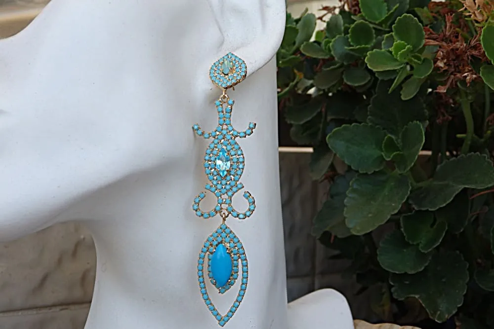 Chandelier turquoise earrings