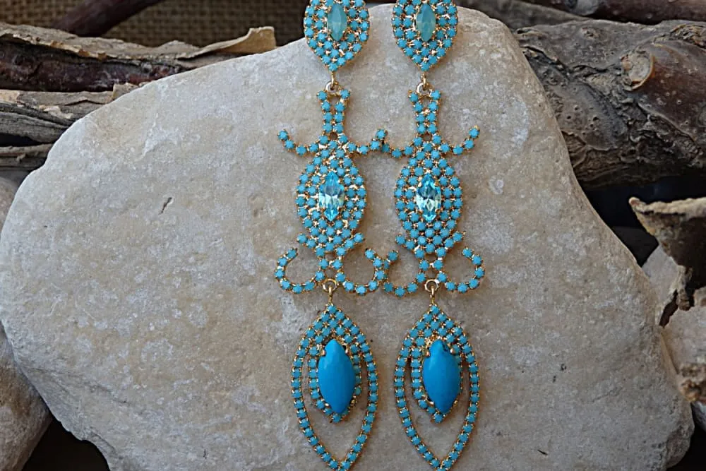 Chandelier turquoise earrings