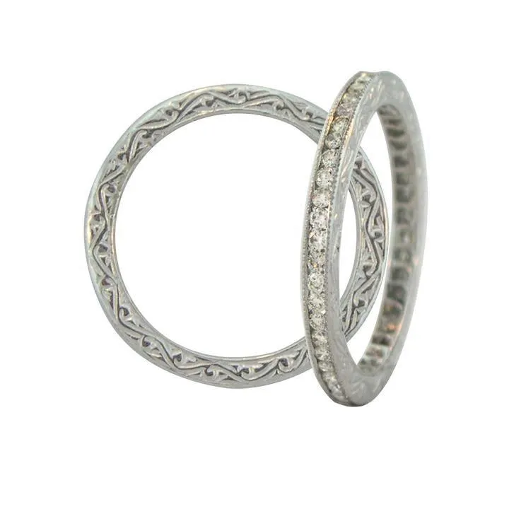 Channel White Diamond Band, White Gold
