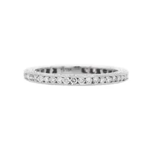 Channel White Diamond Band, White Gold