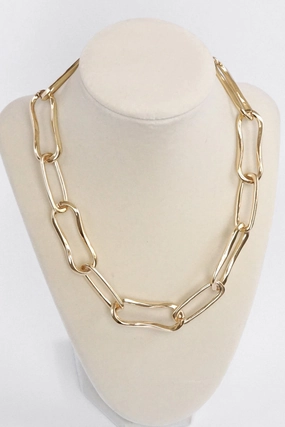Chunky Chain Necklace Big Long Golden Links daily accessory