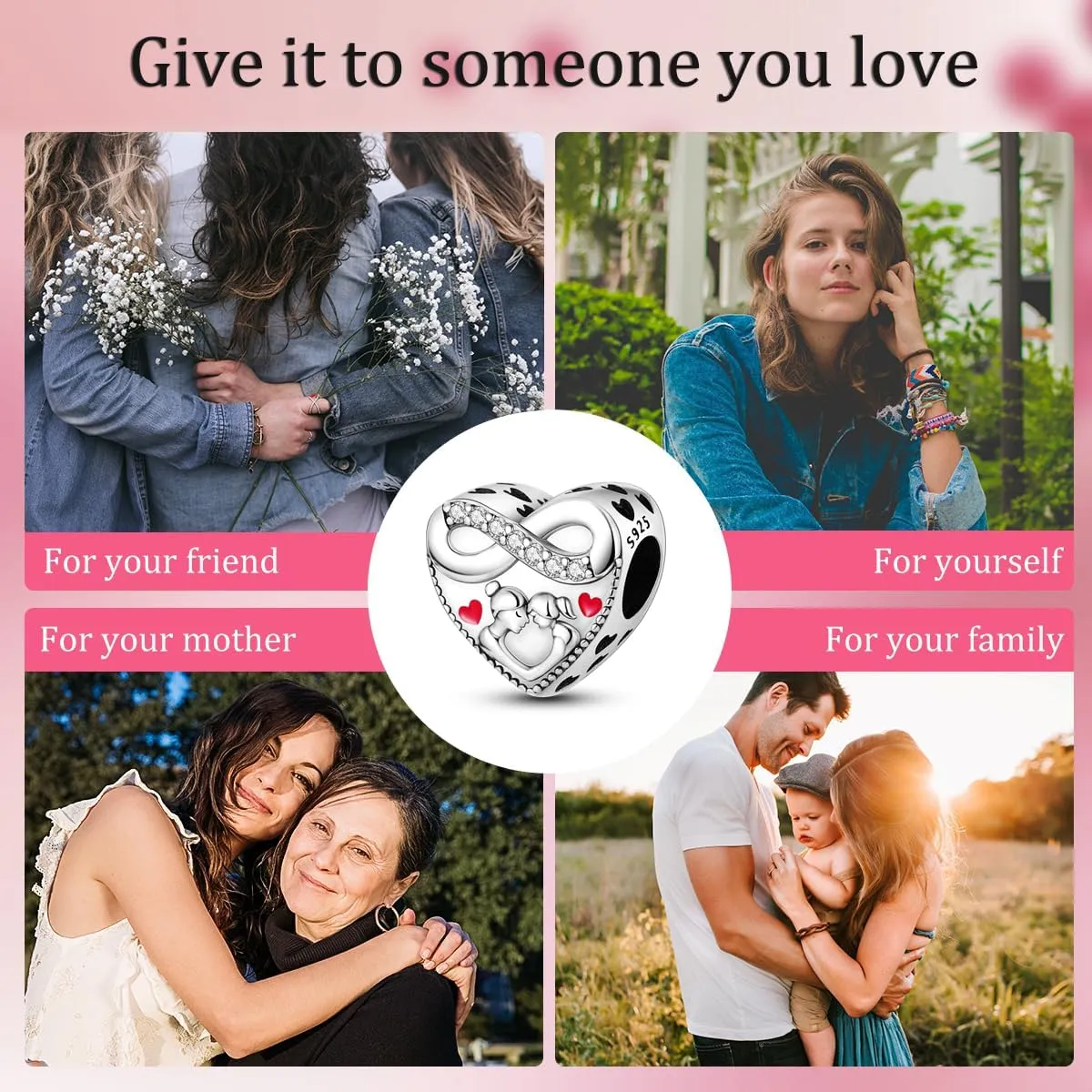 Charms Compatible with Pandora Bracelets, Sterling Silver Dangle Charms for Bracelets Necklaces Heart Butterfly Animal Travel Sunflower Moon Tree Kawaii Kitty Cute Cat Pendants Bead DIY Charm