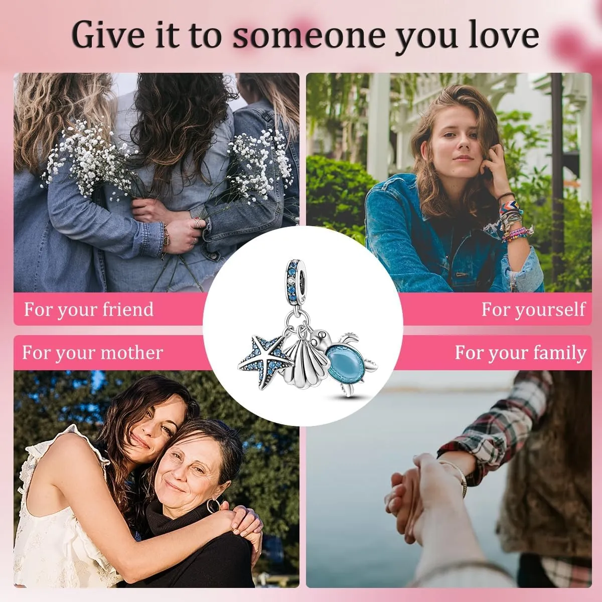 Charms Compatible with Pandora Bracelets, Sterling Silver Dangle Charms for Bracelets Necklaces Heart Butterfly Animal Travel Sunflower Moon Tree Kawaii Kitty Cute Cat Pendants Bead DIY Charm