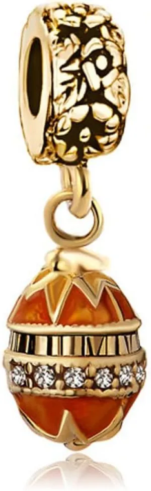 CharmSStory Faberge Egg Charms Dangle Beads Charms for Bracelets