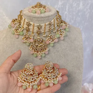 Chhaya Faux Kundan Choker Set - Pastels