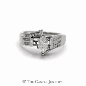 Sentimental Product 1cttw Marquise Diamond with Unique Channel Set Bypass Design