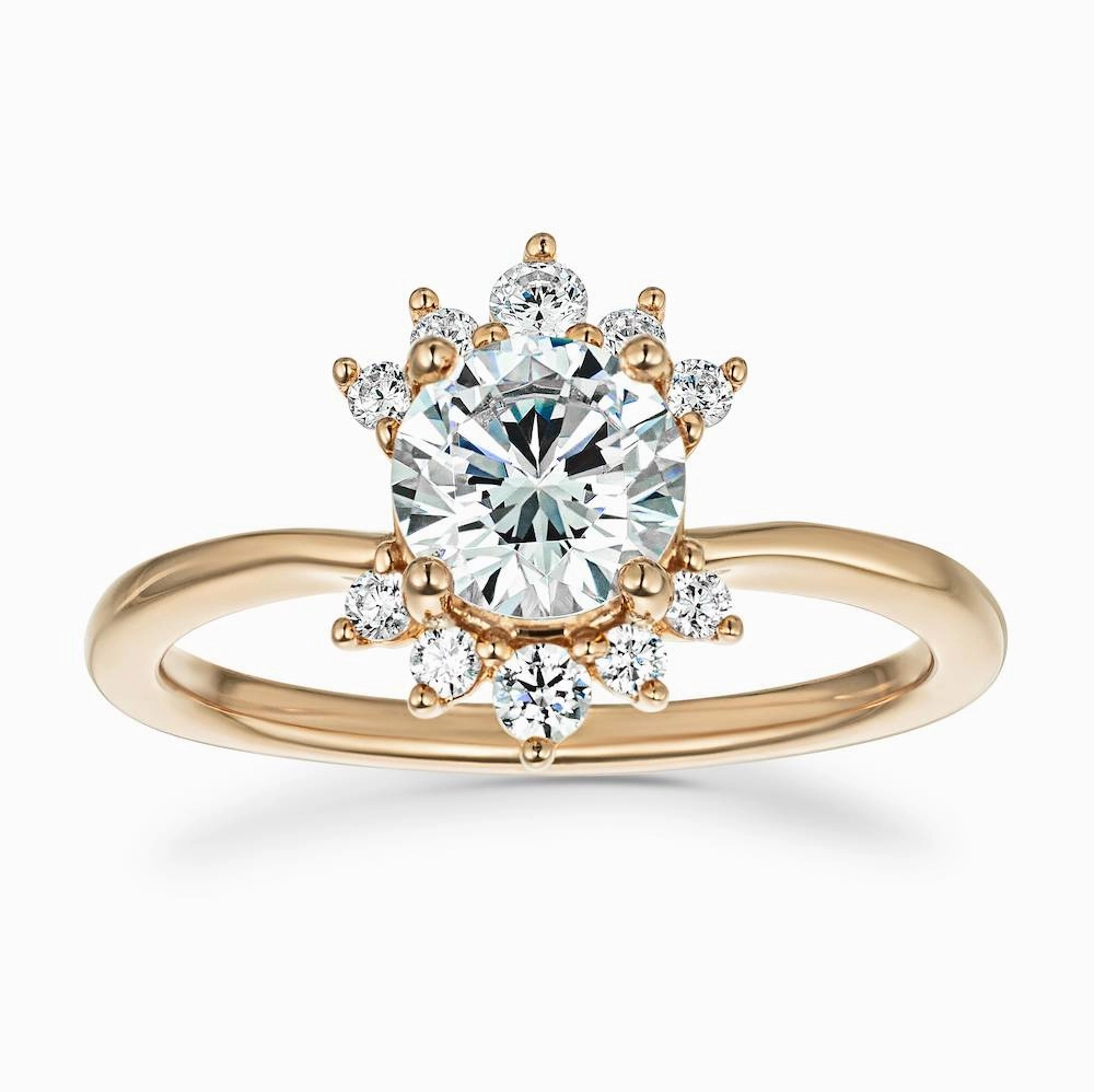 Matilda Round Lab Grown Diamond Starburst Halo Engagement Ring Custom product