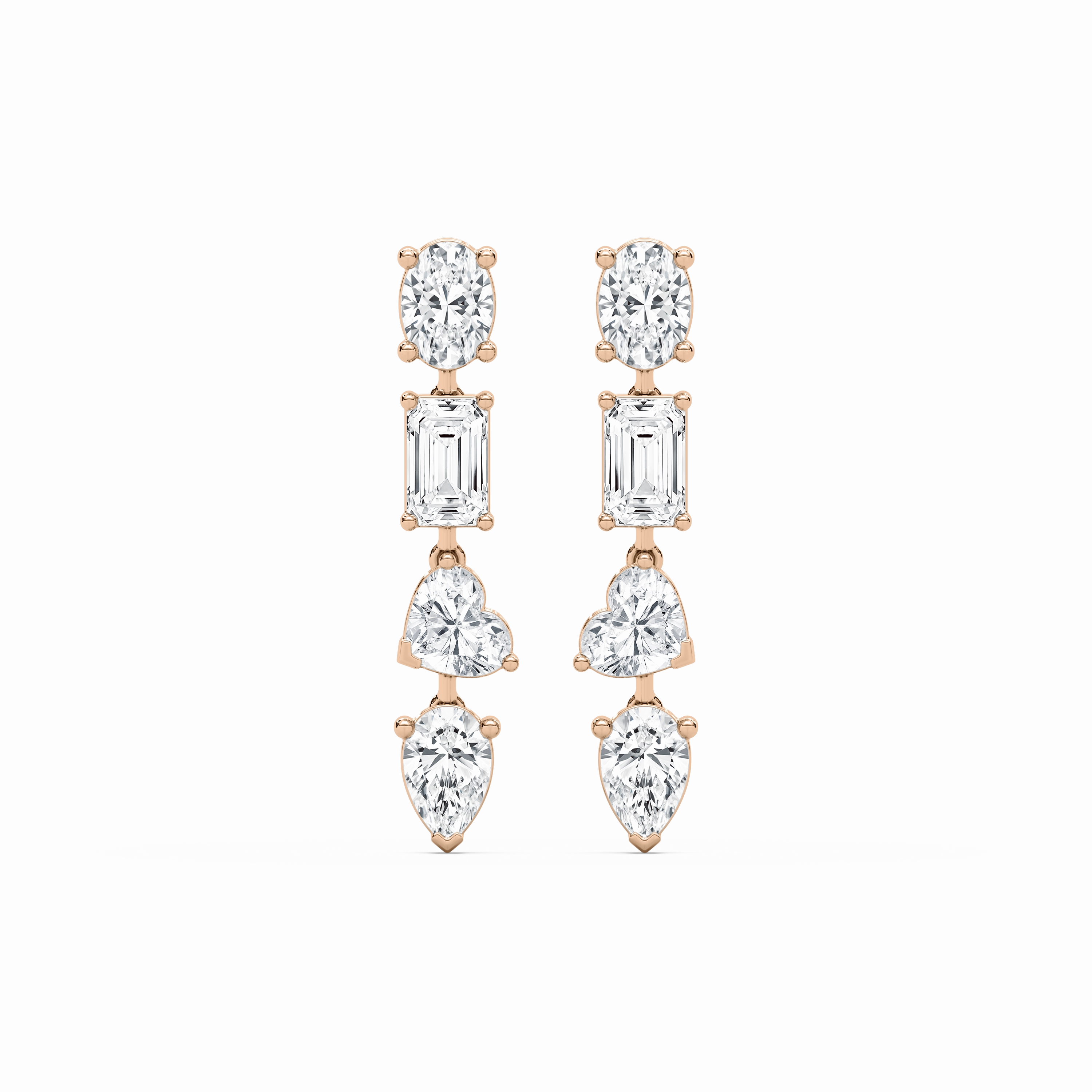 Sophisticated Style Miniature Accessory 6 3?? ctw Multi Shape Lab Grown Diamond Dangle Earrings