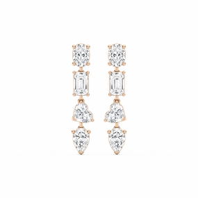 Sophisticated Style Miniature Accessory 6 3?? ctw Multi Shape Lab Grown Diamond Dangle Earrings
