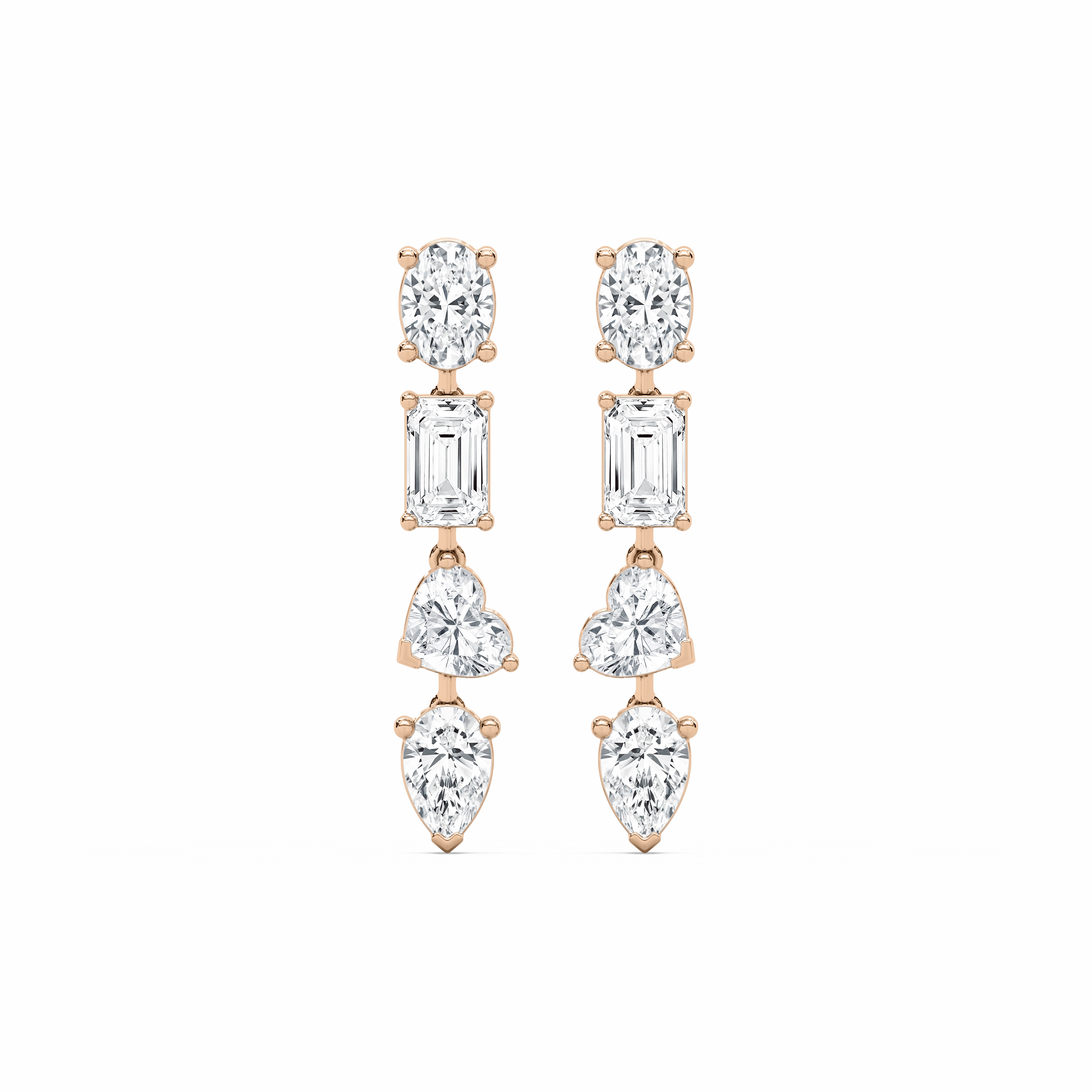 Artistic Trinket Substantial Decoration 6 3?? ctw Multi Shape Lab Grown Diamond Dangle Earrings