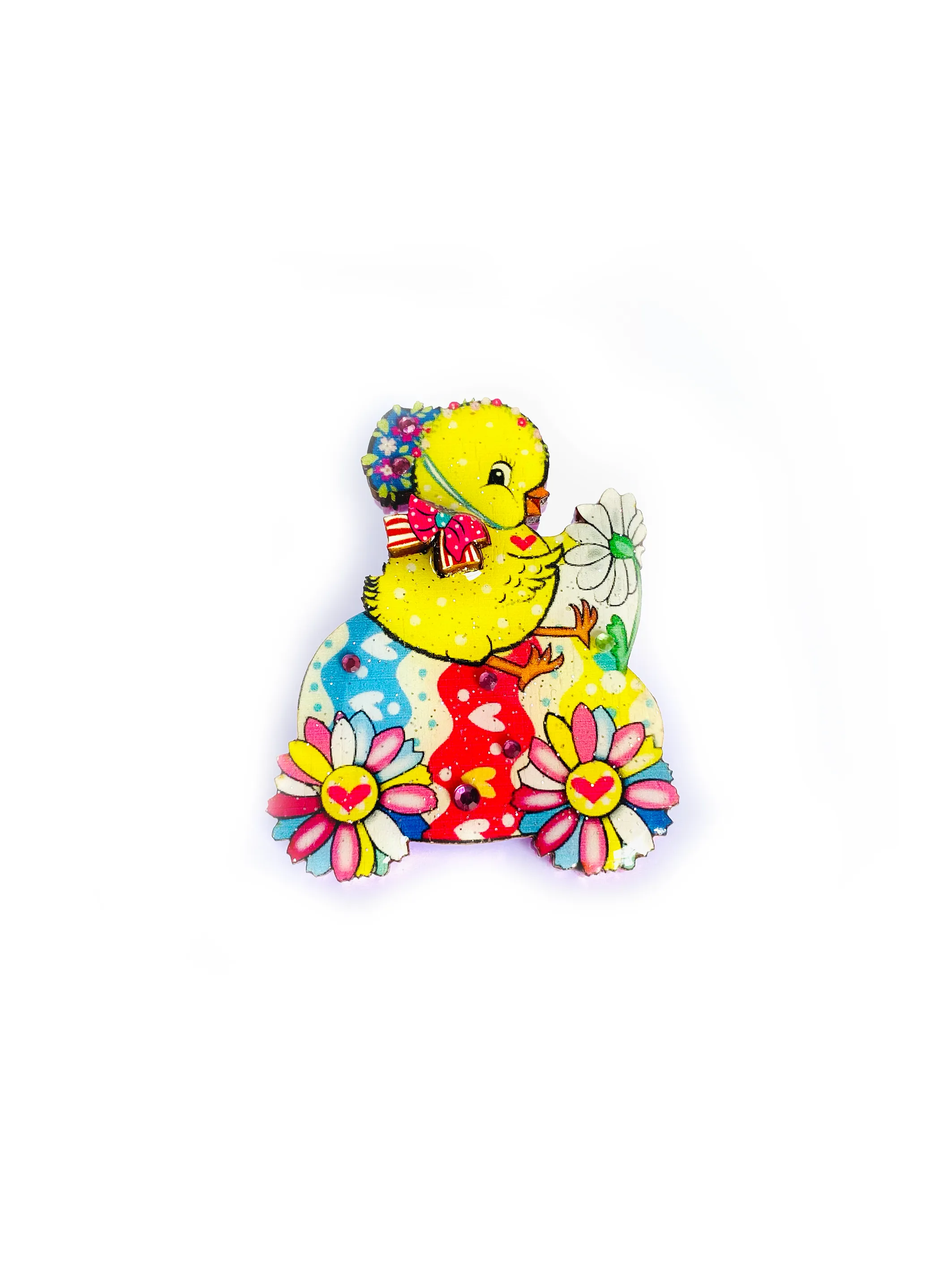 Chickadee Goes Riding Brooch by Rosie Rose Parker