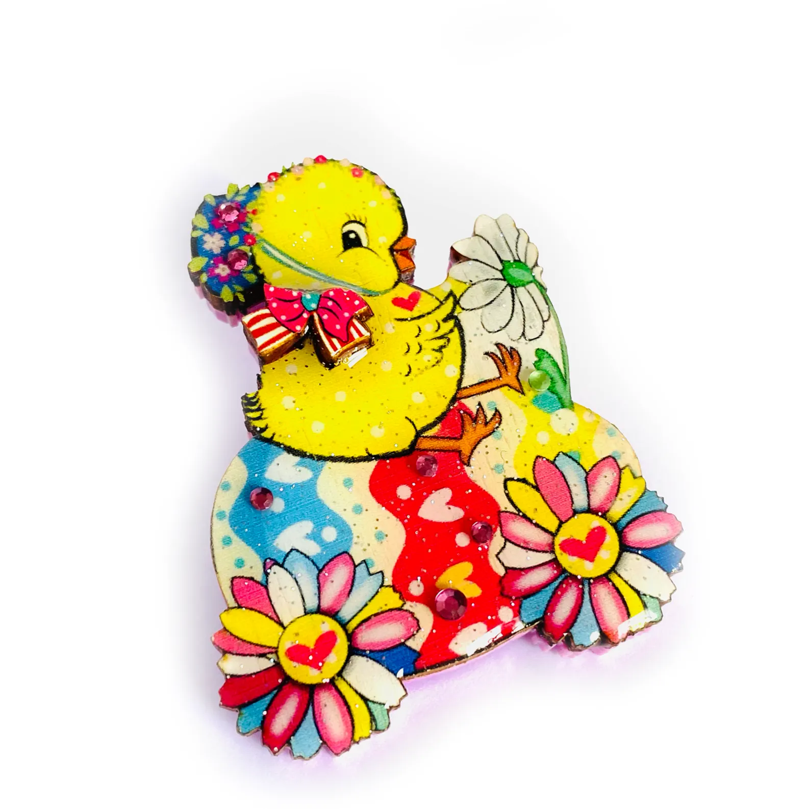 Chickadee Goes Riding Brooch by Rosie Rose Parker