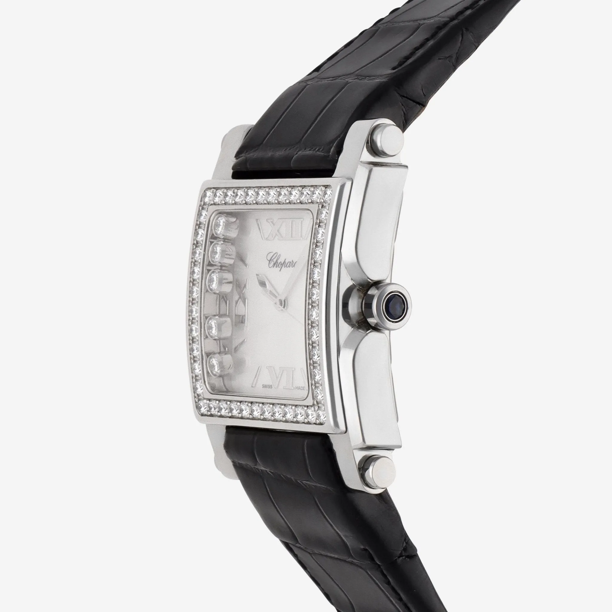 Chopard Happy Sport 18K White Gold Diamond Quartz Ladies Watch 288448-2001