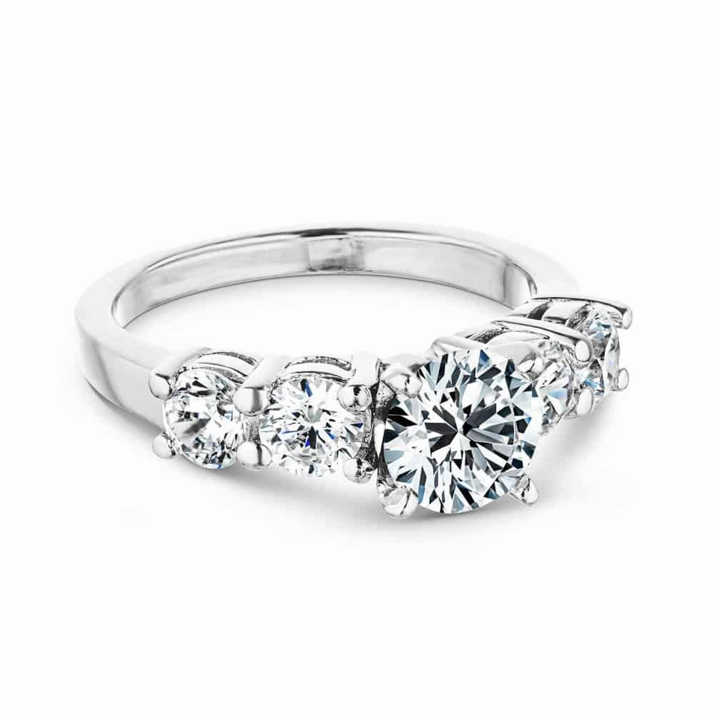 Christine Round Lab Grown Diamond Impact Side Stone Engagement Ring Superior Jewelry Beautiful Accessory