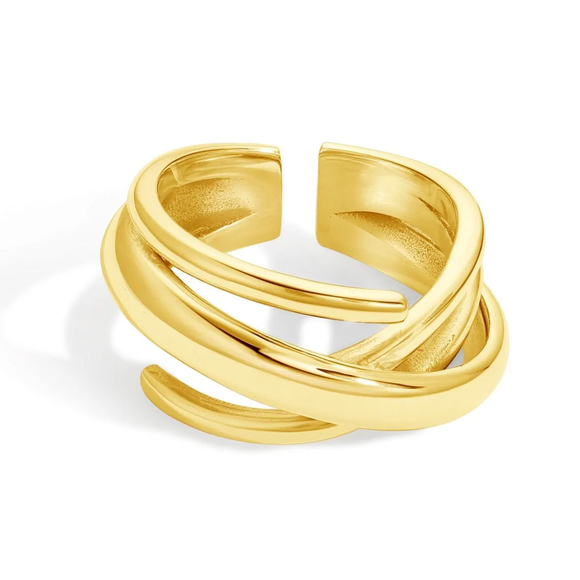 Chunky Entwined Crossover Ring