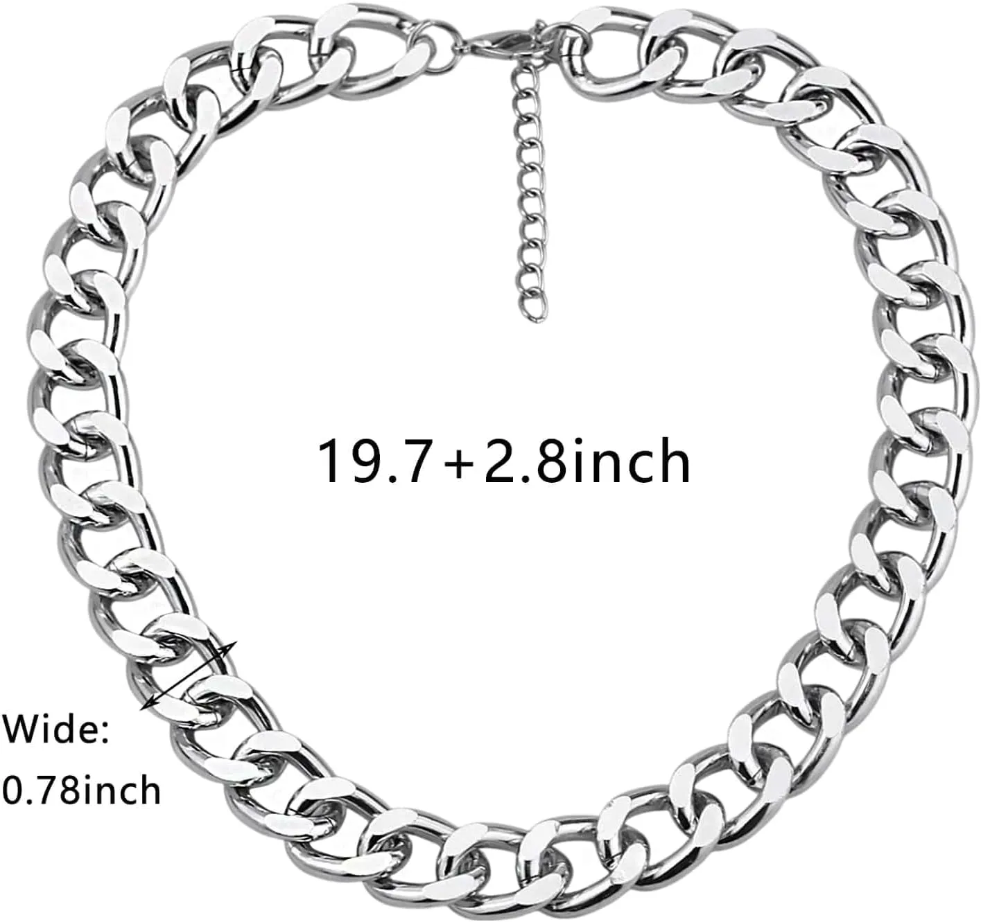 Chunky Gold Necklaces for Women Gold Layered Necklaces Punk 8090s Hip Hop Necklace Cuban Link Chain Necklaces Layered Choker Necklace Prom Jewelry Freaknik Outfit Accessories