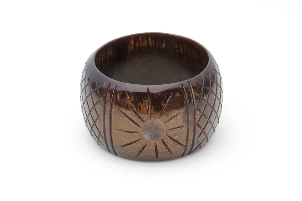Chunky Golden Espresso Fakelite Bangle