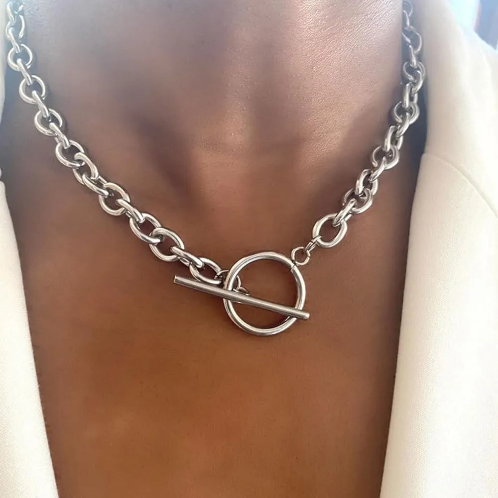 Chunky Necklace Layered Necklaces for Women Chunky Layered Necklaces Chunky Link Chain Choker Necklaces Birthday