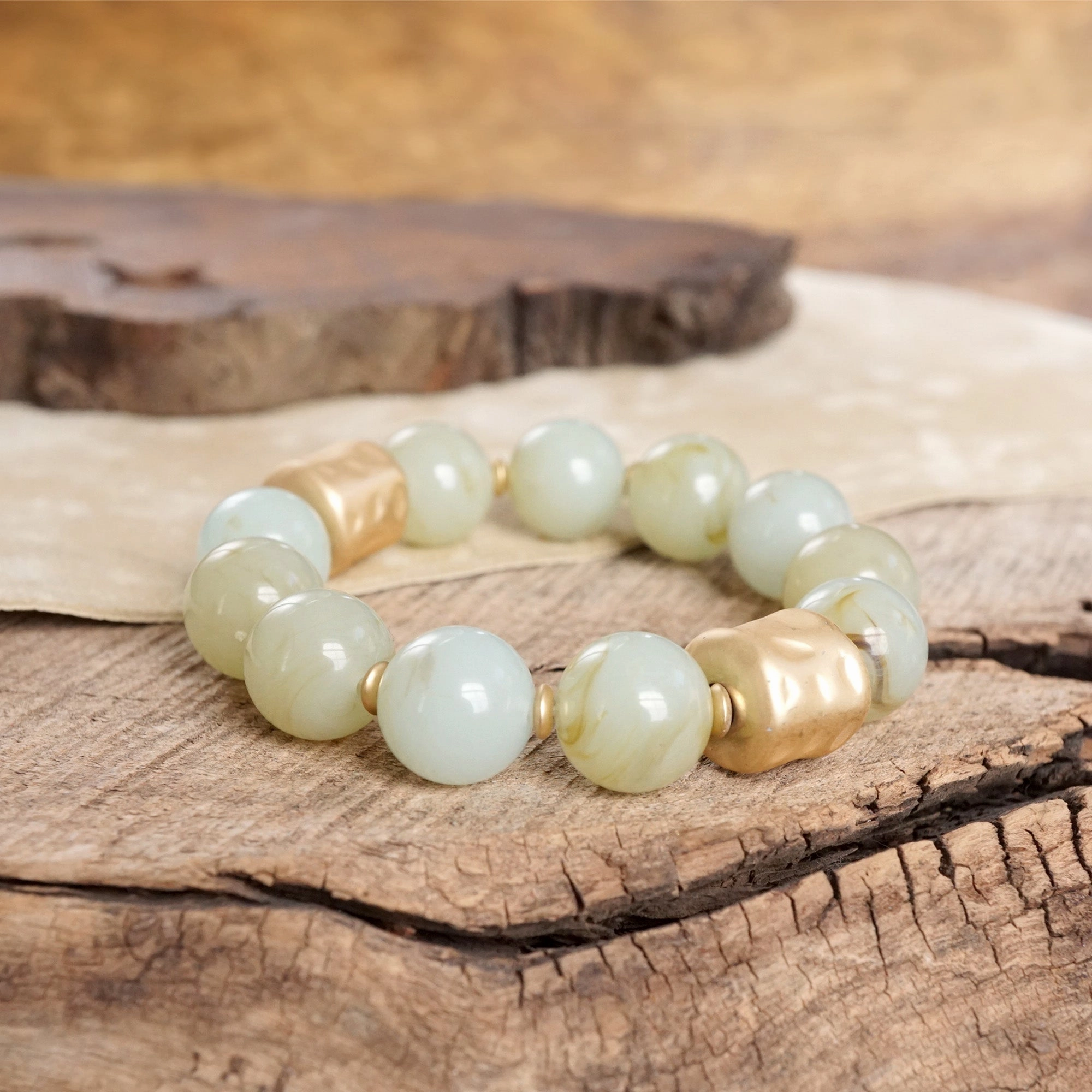 Chunky Beaded Statement Bracelets Gold Red Brown Green Gray Valuable Addition Rave Reviews