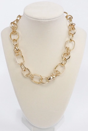 Great Style Leisure Wear Chunky Chain Necklace Statement Golden Links