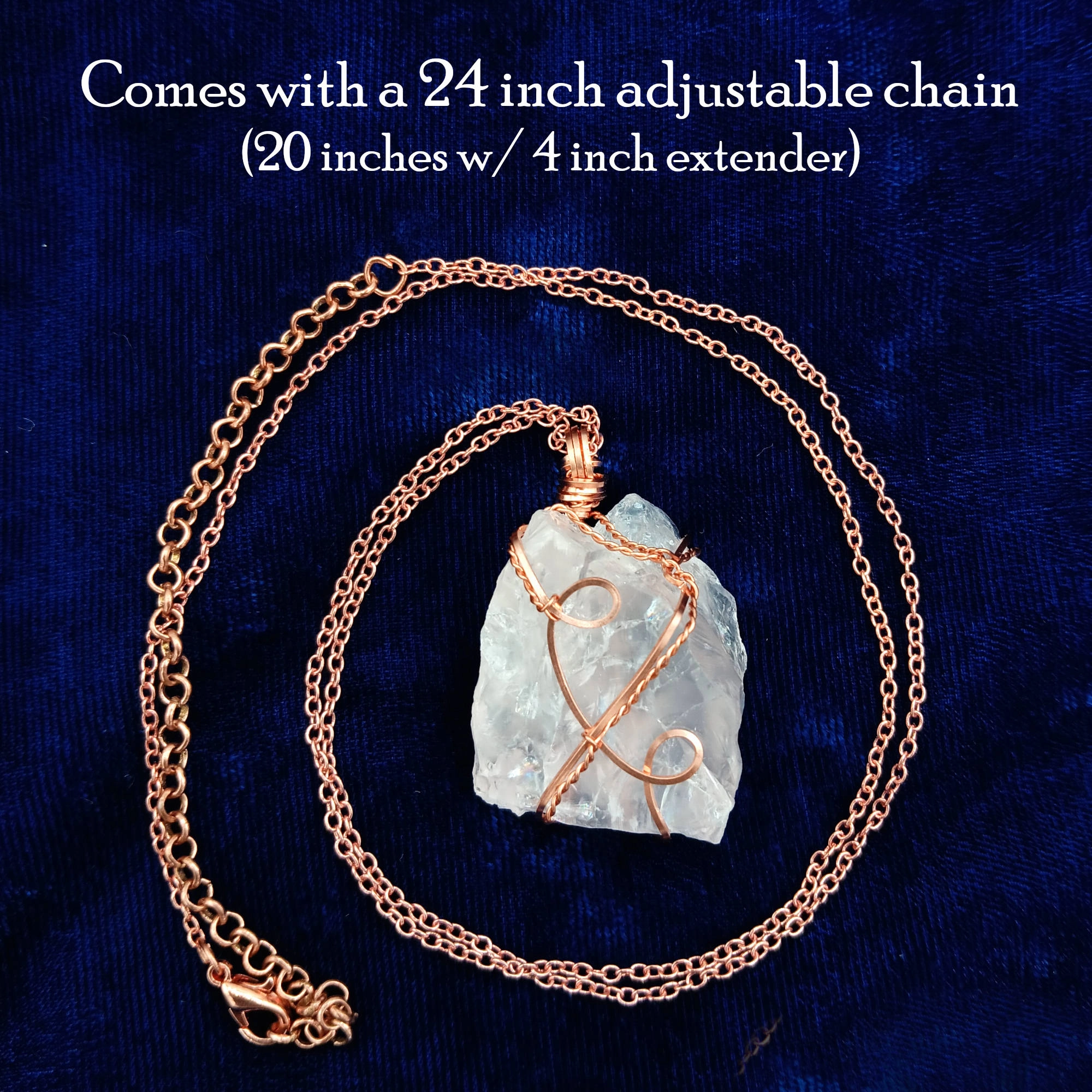 Chunky Raw Rose Quartz Copper Wire-Wrapped Pendant ?C Handmade Healing Crystal Necklace for Love & Heart Chakra Linked Chain