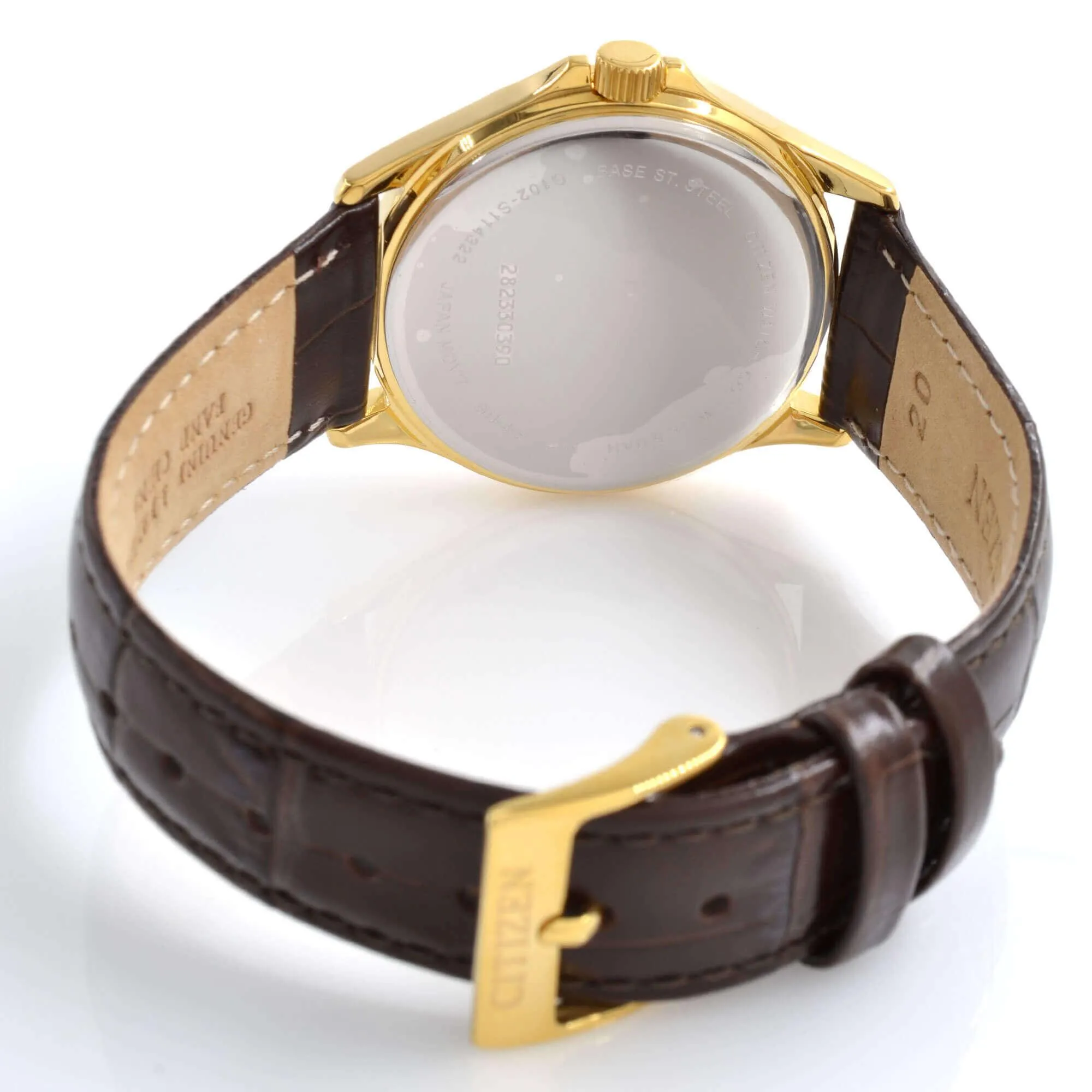 Citizen Men's Watch - Quartz Champagne Dial Brown Genuine Leather Strap | BF5002-05P