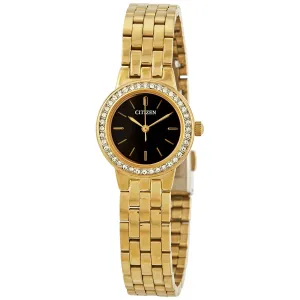 Citizen Quartz Crystal Black Dial Ladies Watch EJ6102-56E