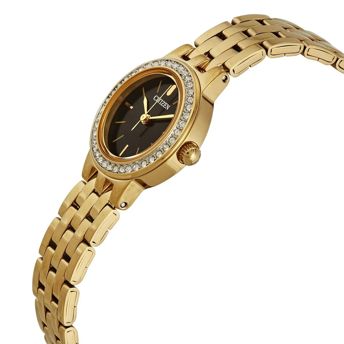 Citizen Quartz Crystal Black Dial Ladies Watch EJ6102-56E