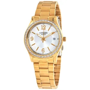 Citizen Quartz Crystal White Dial Ladies Watch EV0042-53A