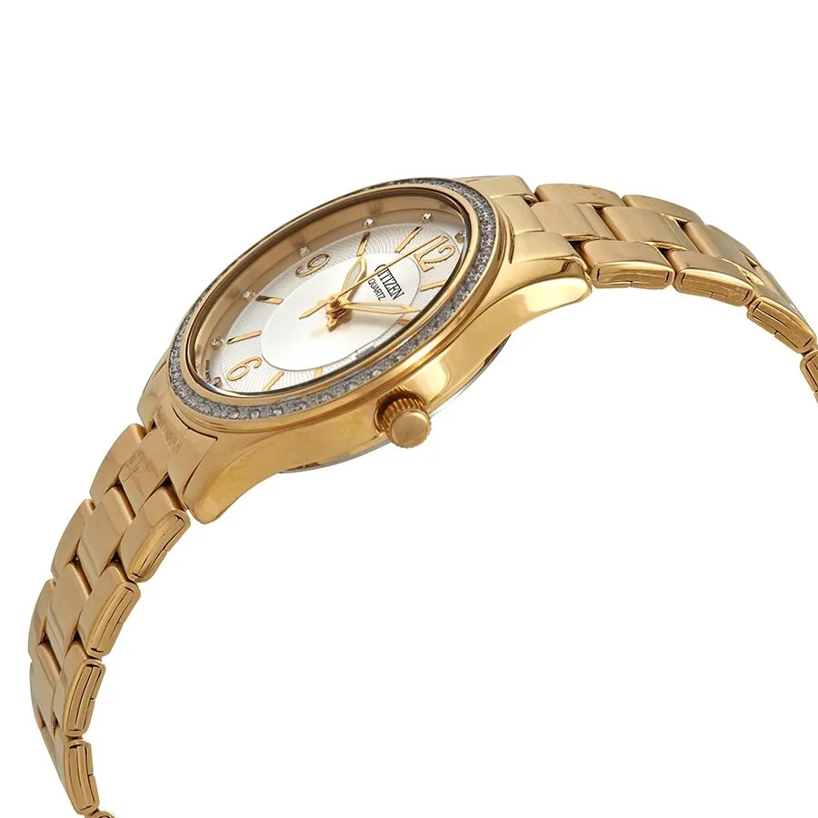 Citizen Quartz Crystal White Dial Ladies Watch EV0042-53A