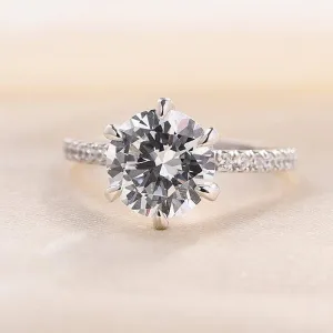 Classic 6 Prong Round Cut Diamond Engagement Ring
