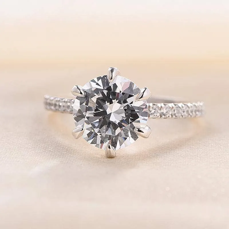 Classic 6 Prong Round Cut Diamond Engagement Ring