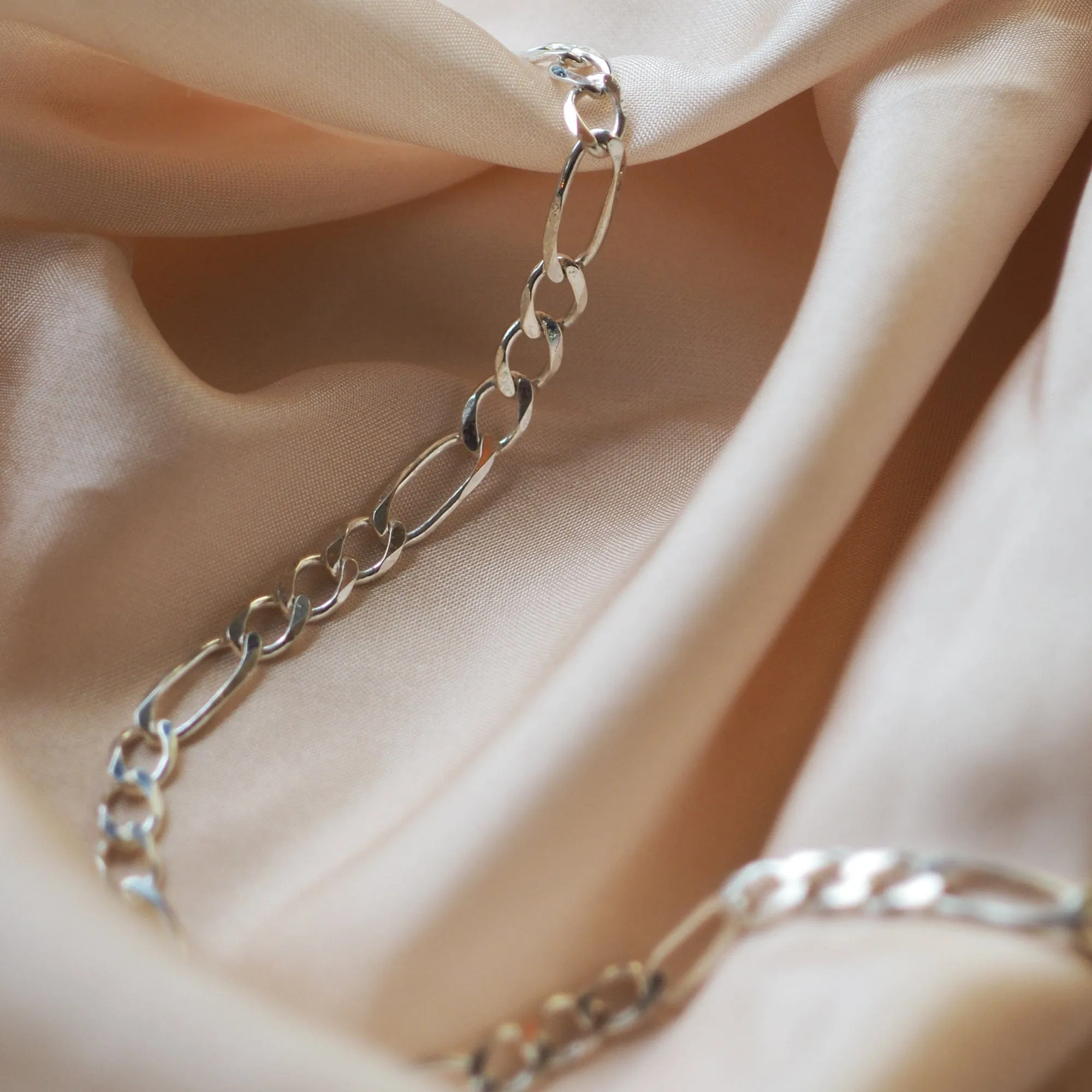Classic Figaro Chain Necklace Sterling Silver