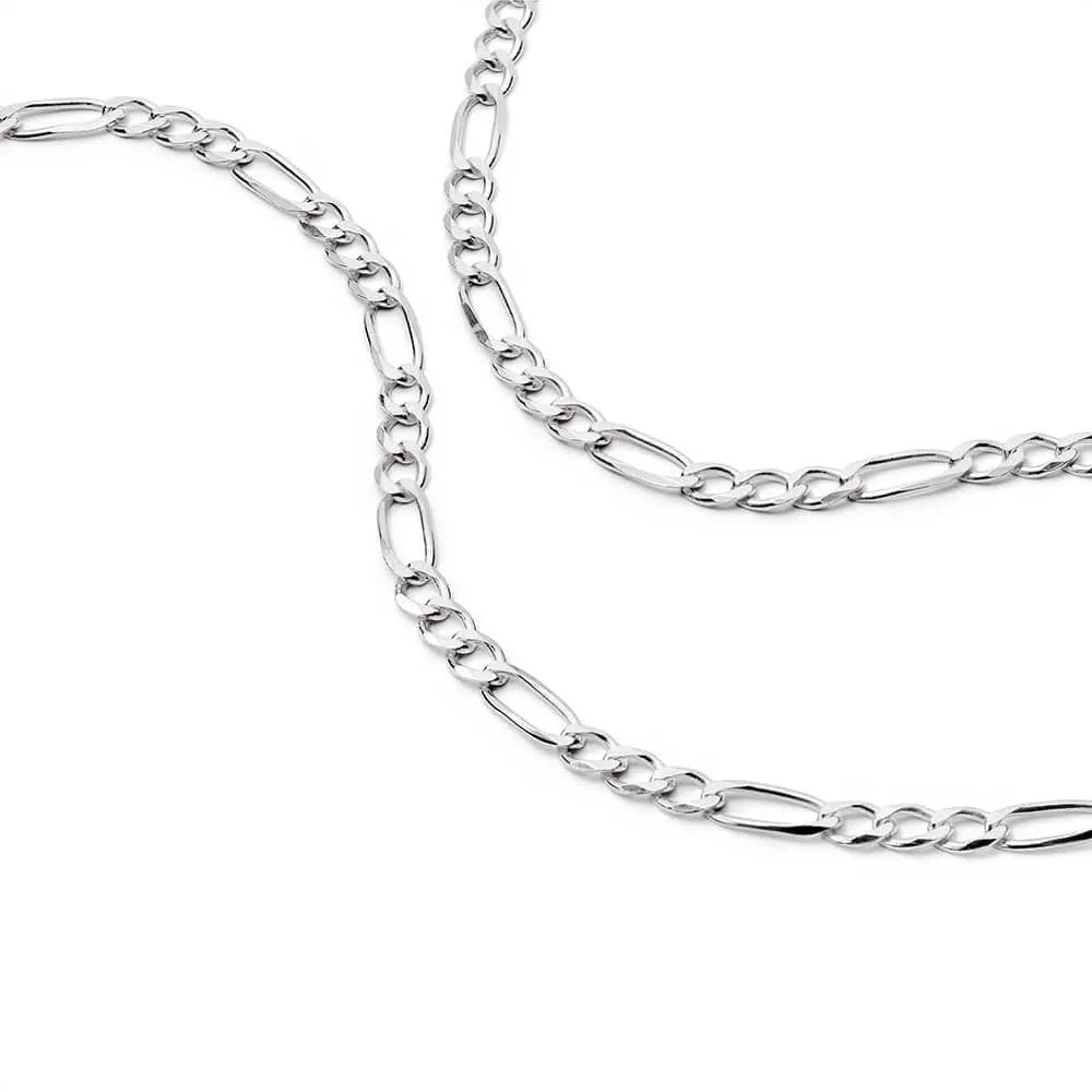 Classic Figaro Chain Necklace Sterling Silver