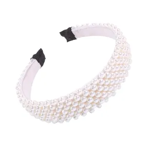 Classic Pearl Headband Pearl Hair Crown for Bride Fashion Headpiece Jewelry